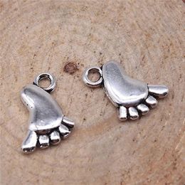 Charms Pendant Cute Baby Feet Supplies For Jewelry 14x10mm 20pcs