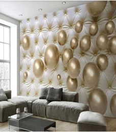 3d murals wallpaper for living room 3d stereo metal spherical soft bag modern TV background wall4691499