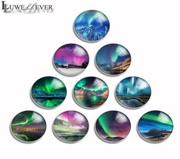 10mm 12mm 14mm 16mm 20mm 25mm 30mm 511 Aurora Round Glass Cabochon Jewelry Finding Fit 18mm Snap Button Charm Bracelet Necklace2226498444