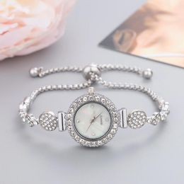 Wristwatches 2024 Reloj Cuarzo Cute Bracelet Watches For Women Diamond Bowknot Crystal Watch Fashion Quartz Womans