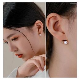 Stud Earrings 925 Sterling Silver 14k Gold Pearl For Women Luxury Jewellery Accessories Wholesale Novelties 2024 Trend To Sell