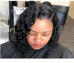 4x4 Closure Water Wave Bob Wig Brazilian Deep Curly Pixie Cut Wigs With Baby Hair Lace Front Human Hair Wigs Pre Plucked7047378