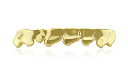 NEW Hiphop Gold Grills Caps Shaped Teeth Grills Lower Bottom Perm Cut Real Grill Teeth GRILLs Give silicone and Tweezer1200838