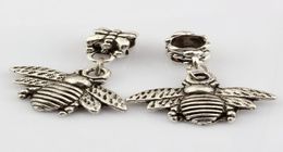 100 Pcs Antique Silver Bees Charms Charm Pendant For Jewellery Making Bracelet Necklace DIY Accessories 2821mm1353496