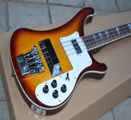 New 4 Strings Honey Sunburst 4003 Electric Bass Guitar One PC Neck Body Dual Output Chrome Hardware Ric China Bass 7680393