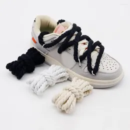 Shoe Parts 1Pair 10mm Thicken Bold Round Shoelaces Weaving Twisted Vintage Men Laces Sneakers Women Length 160cm Rope J2Z9