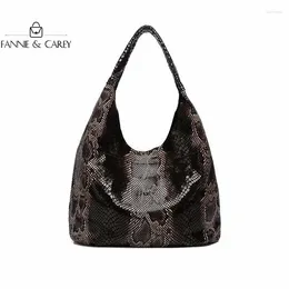 Drawstring Elegant Handbags Serpentine Pattern Women Leather Bags Tote Luxury Ladies Crossbody 2024 Fashion