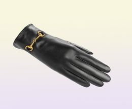 Five Fingers Gloves Classic Ladies Girls Designer Leather Metal Cool Punk Winter Warm Touch Screen Gift6291056