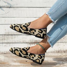 Casual Shoes Women Spring Fashion Flat Vulcanised Leopard Print Comfortable Large Size