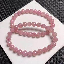 Link Bracelets Natural Madagascar Rose Quartz Bracelet Wholesale Design Stretch Polychrome Handmade Beads Healing Women Jewellery Gift 1pcs