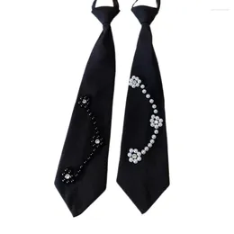 Bow Ties Black Necktie For Adult Unisex Preppy Tie School Student Uniform Accessories