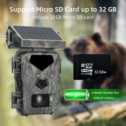 Cameras Solar Hunting Camera Mini700 Infrared Night Vision Wildlife Observation Cam 20MP/1080P HD Charging Surveillance Traps Photo