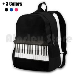 Backpacks Piano Music Black And White Outdoor Hiking Backpack Waterproof Camping Travel Piano Piano Keys Music Keyboard Music Lover Rose