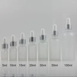 Storage Bottles 10ml Glass Dropper Bottle Cosmetics Packaging Empty With Matte Silver