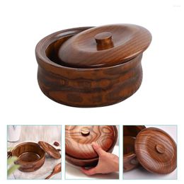 Bowls Salad Bowl Wooden Fruit Serving Container With Lid