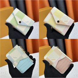 24 new color Green/Pink Chessboard ROMY Clamp High Quality Card Wallet Multiple Card Position Zero Wallet