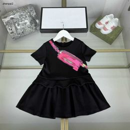 Luxury baby skirt Cross body bag pattern print Princess dress Size 100-150 CM kids designer clothes summer girls partydress 24April