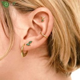 Stud Earrings 925 Sterling Silver Needle Colorful Droplet Small Fashion Zircon For Women Trend Puncture Jewelry 2024