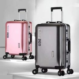 Luggage Luggage Trolley Case Durable Zipper Aluminium Frame Travel Case Female Business Scratch Resistant Wearresistant Password Box