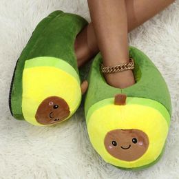 Slippers Cartoon Avocadodo Design Plush Winter Women'S Shoes Indoor House Cotton Young Girls Students Candy Colored