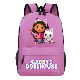 Mochilas Kawaii Gabby Dollhouse Backpack School Bags Kids Farton Cartoon Bookbag Meninas Anime Mochilas Mochila Casaul Pacote de viagem de volta