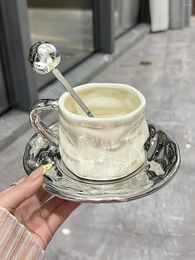Mugs Light Luxury Coffee Cups High-end And Exquisite Female Ceramic European Afternoon Tea Set High Aesthetic Value Cup Plate