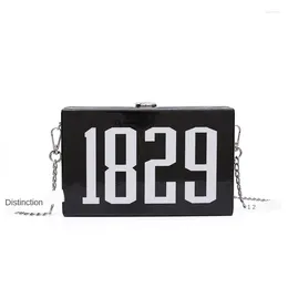 Drawstring Korean-style Trendy Letters Box Square Sling Bag Shoulder Cross-body Chains WOMEN'S