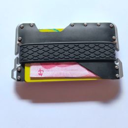 Holders Arrival New Design Aluminium Metal RFID Blocking Credit Card Holder Genuine Leather Minimalist Card Wallet For Men Women