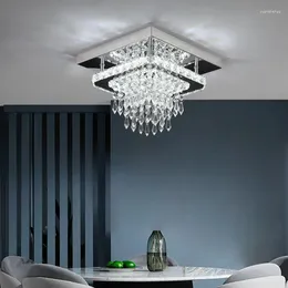 Chandeliers Crystal LED Ceiling Lamps K9 Living Room Stainless Steel Chandelier Luminaire For Hallway Aisle Plafon Lustres Lighting Fixtures