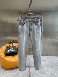 Mens Grey V V Designer Jeans L Denim Straight Zipper Long pants for men black designer jeans womens L Embroidery small feet fashion mens slim fitting cotton Straight