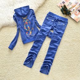 Women's Velvet Outfit 2024 New Spring/Autumn Velvet Casual Sports High Waisted Straight Leg Pants Tracksuit Korean Printing Women's Two Piece Set