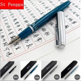 Pens St Penpps 601A Vacumatic Fountain Pen Piston Type Ink Pen Silver Cap F/M/Fude Nib Business Stationery Office School Supplies