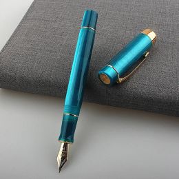 Pens New Jinhao 100 Centennial Resin Peacock Orchid Fountain Pen Nib Fine Golden Clip Business Office Gift Pen Business Office