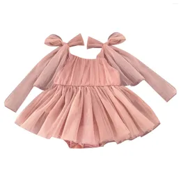 Girl Dresses TiaoBug Baby Girls Infant Tulle Tutu Romper Dress Mesh Sleeveless Open Back Bodysuit Shower Party Pography Prop