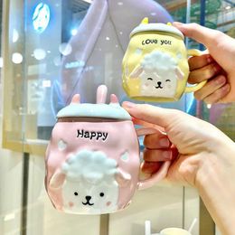 Mugs Interesting Little Sheep Ceramic Mug Cups And Christmas Cup Of Coffee For Tea Personalised Gift Drinkware