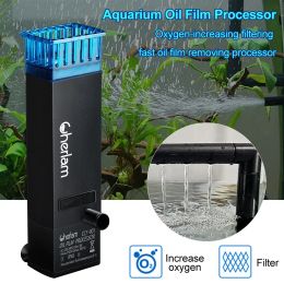 Heating 3W Aquarium Surface Oil Skimmer Philtre Mini Mute Auto Oil Film Processor Remove Tool for Fish Tank Water Filtration 220240V