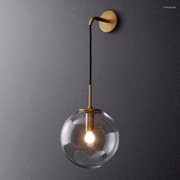 Wall Lamp Bedroom Home Glass Lighting Hallway Indoor Light Dinninng Room Sconce Kitchen Lamps 15cm Free Bulb