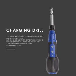 Schroevendraaiers Mini Electric Screwdrivers Drill Homes DIY Strong Big Torque USB Charging Toughness Electric Portable Power Tools with LED Light