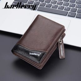 Wallets Baellerry Wallet for Men Short Card Holder Wallet Mens Zipper Coin Purse Man Money Purse PU Leather Men Wallets Small Cartera