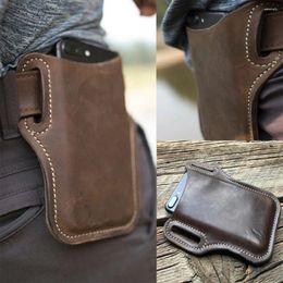 Storage Bags PU Leather Phone Case Cover Belt Clip Holster Pouch Purse Mobile Bag Vintage Pack Mini Waist