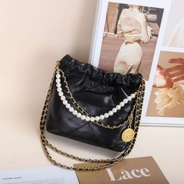 designer saddle bag tote channelism Leather Garbage Bag High Mini Chain Bag Womens Commuting Shoulder Tote Bag