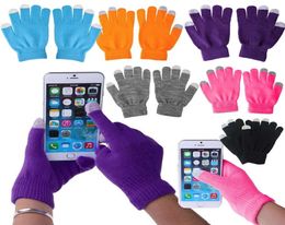 New Magic Touch Screen Knit Gloves Smartphone Texting Stretch Adult One Size Winter Warmer For Women4741915