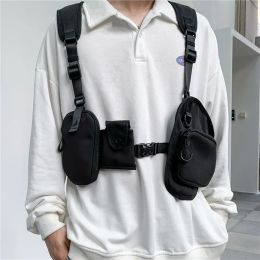 Backpacks 2022 Techwear Style Multi Pockets Cargo Vest Bag Mens Tactical Hip Hop Backpack Street Fashion Chest Bags