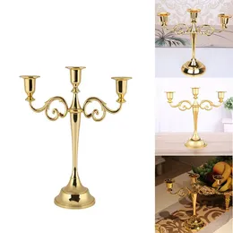 Candle Holders Classical Metal Candelabra Retro Candlestick Holder 3/5 Stands Candlelight Dinner Wedding Gift Home Decor