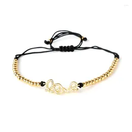 Charm Bracelets Top Quality Anil Arjandas Braiding Bracelet 5mm Stainless Steel Beads Micro Black CZ Love Connector Macrame