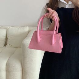 Bags Fashion Pink Small Square Women Clutch Purse Handbags New Simple Ladies Messenger Bag Solid Colour Female Shoulder Crossbody Bags