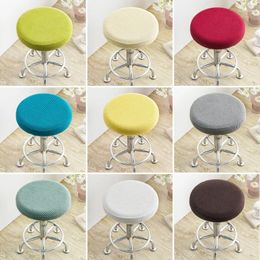 Chair Covers 4Pcs Round Cover Removable Stool Slipcover Solid Seat Cushion Protector Washable Decor Fleece About 30-4-cm