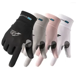 Cycling Gloves Full Finger Ice Silk Wear-resistant Sunscreen Two Touch Screen Outdoor Sports Fishing