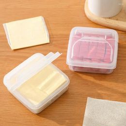 Storage Bottles Japanese Cheese Slice Box Flip Cover Plastic Butter Block Transparent Containers Refrigerator