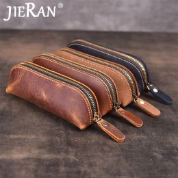 Wallets Key Wallet Key Holder Handmade Genuine Leather Vintage Retro Zipper Long Keys Bag Case Keychain Wallet Key Holder Organizer